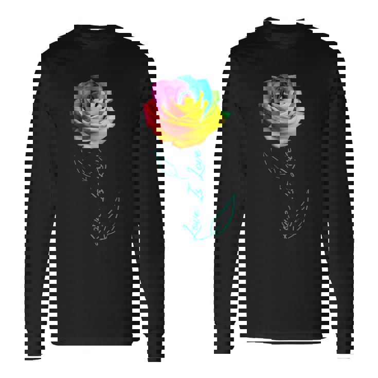 レインボー ローズ Lgbtq 花 長袖Tシャツ