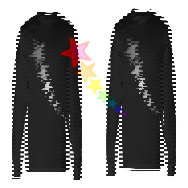 レインボーカラーの星。 長袖Tシャツ
