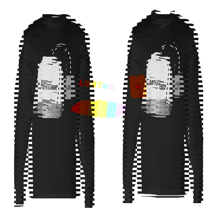 レインボーティーカップ Lgbtea Pride 愛らしいlgbtqプライド月間。 長袖Tシャツ