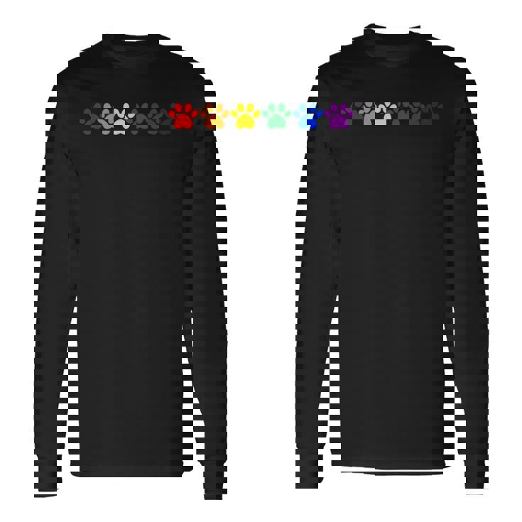 レインボー肉球 Lgbtq プライド ミニマル 長袖Tシャツ