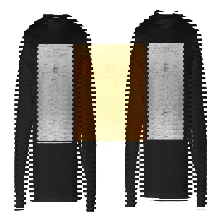 レオナルド・ダ・ヴィンチのウィトルウィウス人 長袖Tシャツ