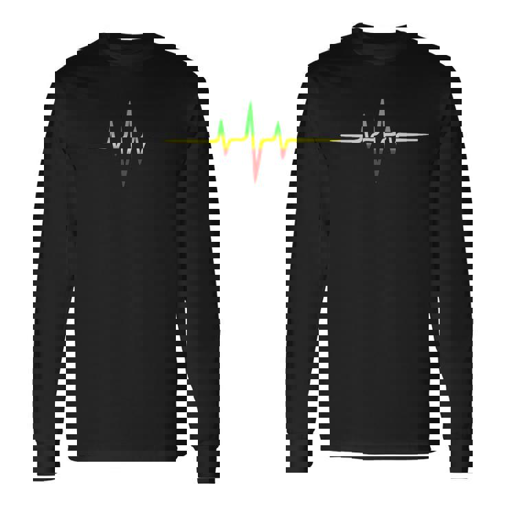 レゲエミュージックパルス周波数アフリカジャマイカラスタファリ 長袖Tシャツ