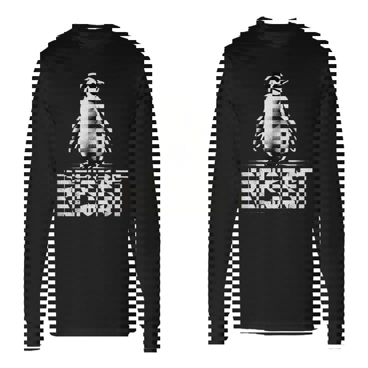 レジスト ペンギン アクティビズム ティー ペンギン 抗議 関税 長袖Tシャツ