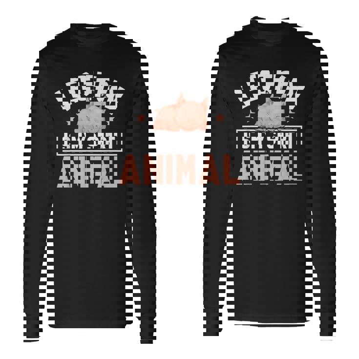 レチョンは私の精神動物です面白いですlechon Pinoy 長袖Tシャツ