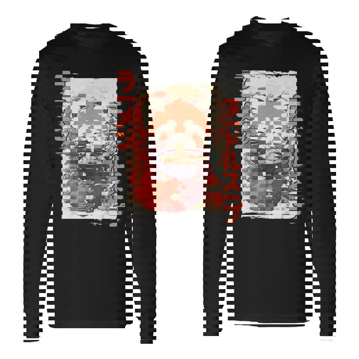 レッサーパンダ好きラーメン カワイイ猫 レッサーパンダラーメン 長袖Tシャツ ギフトのアイデア