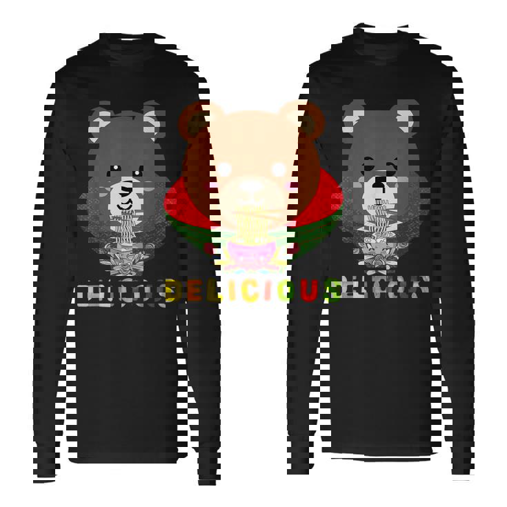 レッサーパンダ食べるラーメン5 長袖Tシャツ