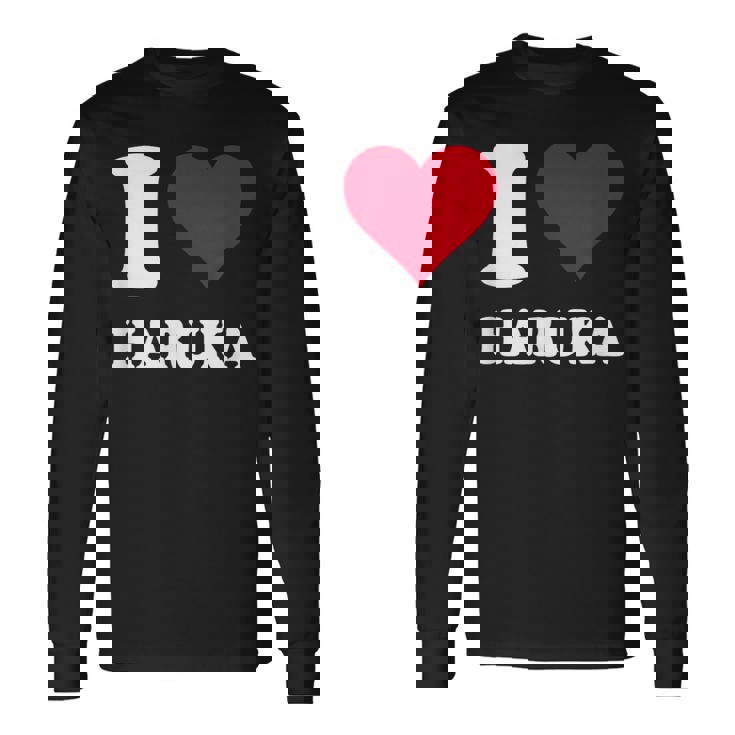 レッドハート I Love Haruka 長袖Tシャツ