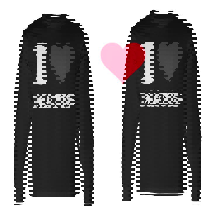 レッドハート I Love Matis 長袖Tシャツ