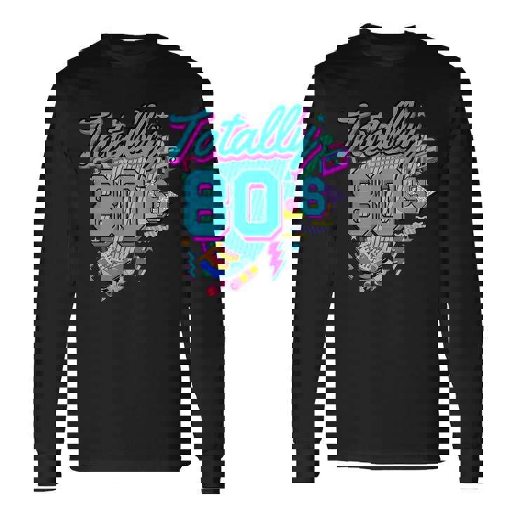 レトロ 1980年代 カラフル 80年代 面白い 80 レイブ テーマ パーティー 長袖Tシャツ