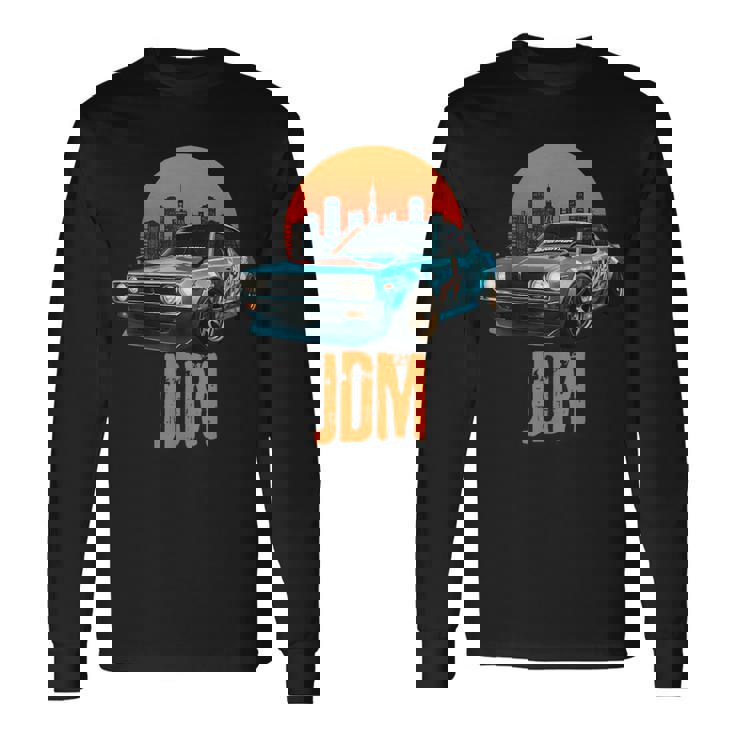レトロ Jdm 和 ドリフト レーシング チューニング 車 東京 スカイライン 長袖Tシャツ