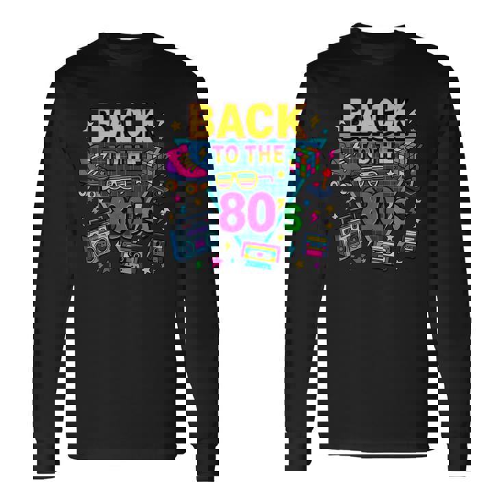 レトロ カセット ラジカセ アーケード ローラースケート バックトゥ 80年代 長袖Tシャツ