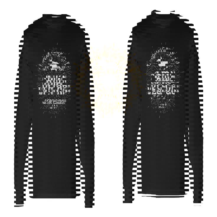 レトロ カーディガン・ウェルシュ・コーギー ヴィンテージ 長袖Tシャツ