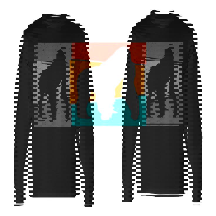 レトロ ゴリラ I エステティック ゴリラ I モンキー I ゴリラ 長袖Tシャツ