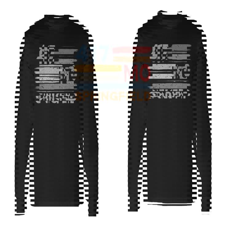 レトロ スプリングフィールド エリアコード 417 ミズーリ州 長袖Tシャツ