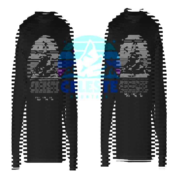 レトロ セレステ ヴィンテージデザイン 山遊び ビデオゲーム 長袖Tシャツ