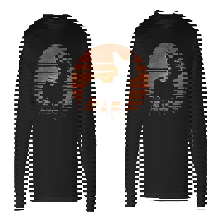 レトロ デザイン フレンチ ブルドッグ 長袖Tシャツ