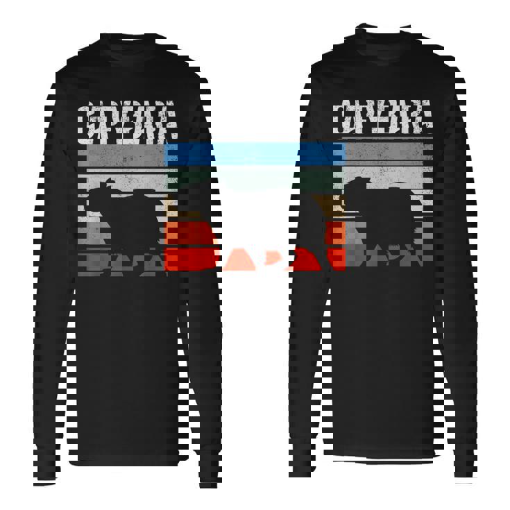 レトロ ビンテージ カピバラ かわいい 動物 長袖Tシャツ