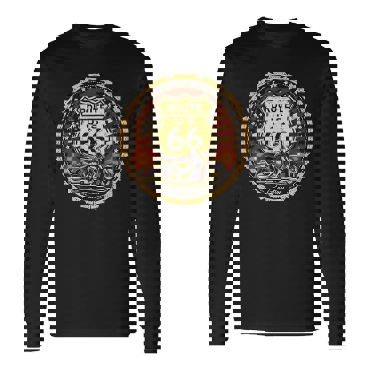 レトロ ルート66 ロードトリップ ヴィンテージ アドベンチャー 長袖Tシャツ