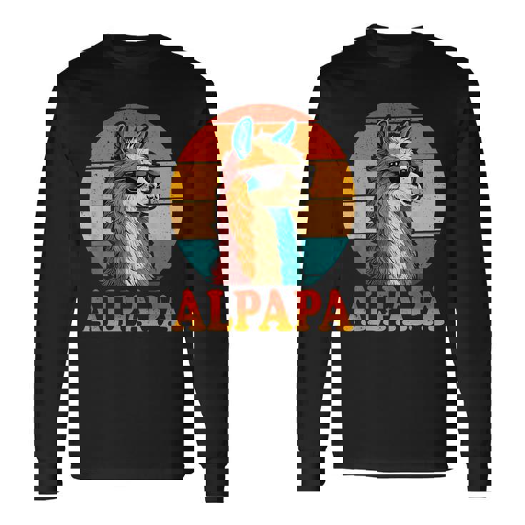 レトロ ヴィンテージ Alpapa アルパカ 恋人 ラマ 父の日 長袖Tシャツ
