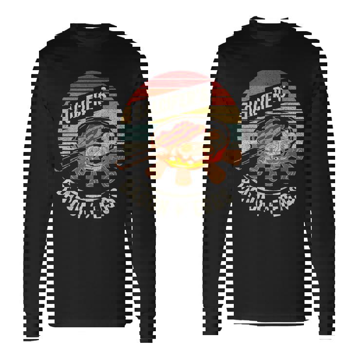 レトロ ヴィンテージ カルシファーのベーコンと卵料理 食品愛好家 長袖Tシャツ