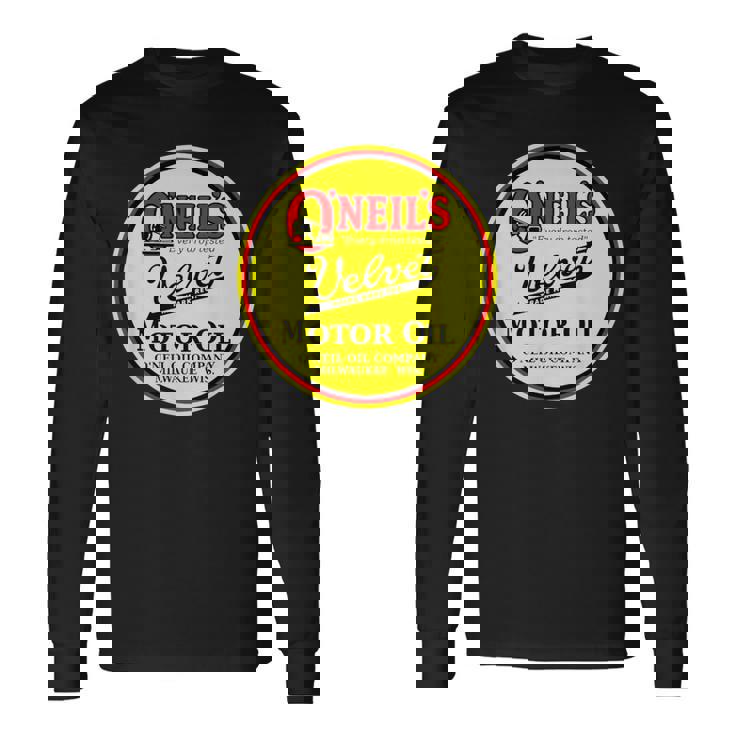 レトロ ヴィンテージ ガソリンスタンド オニールズ モーターオイル 車 バイク ガレージ 長袖Tシャツ