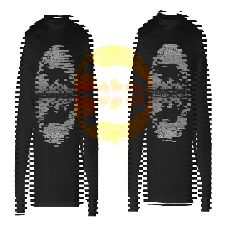 レトロ ヴィンテージ キツネ 反射 70年代 80年代 犬 動物 長袖Tシャツ