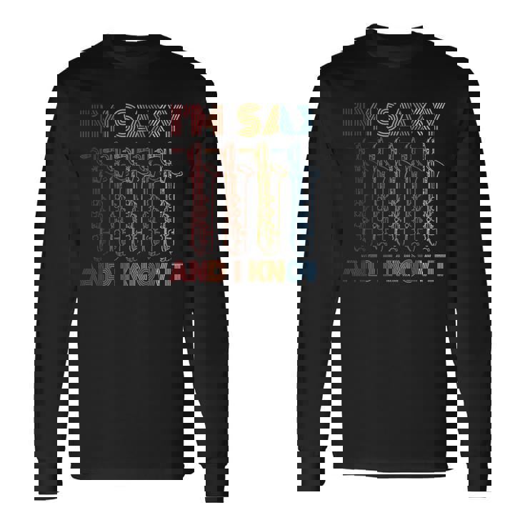 レトロ ヴィンテージ サックス ジャズ 音楽 バリトン サックス 長袖Tシャツ