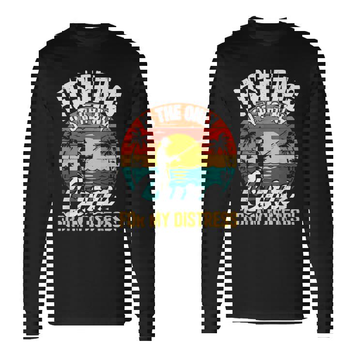 レトロ 釣り療法 メンタルヘルス ストレス解消 フィッシャーマン 長袖Tシャツ