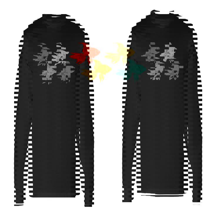 レトロ 魚 金魚 水族館 水 動物 長袖Tシャツ