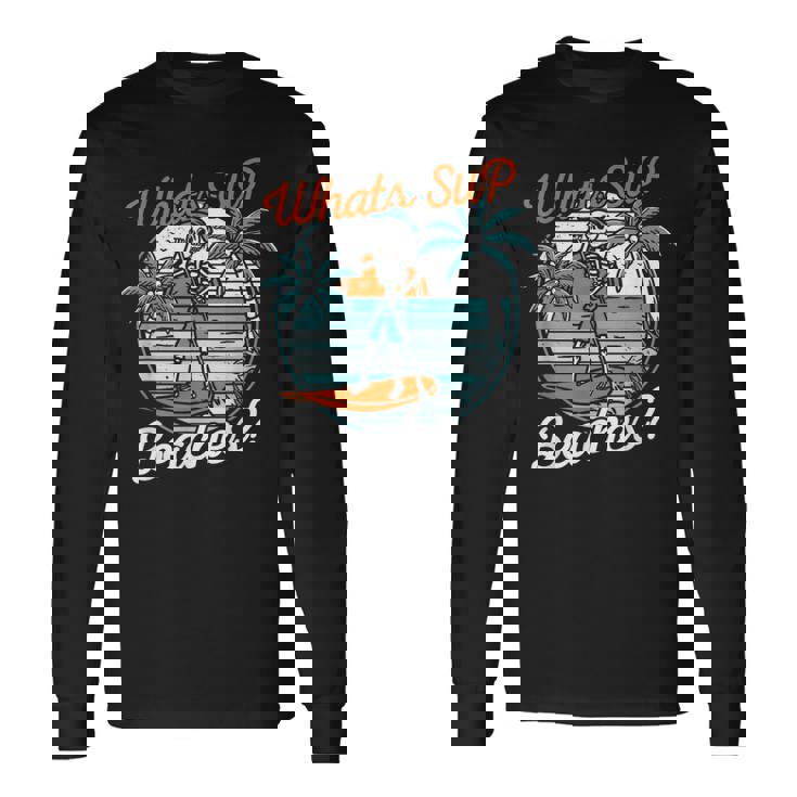 レトロup スタンドアップパドルボード スケルトンup ビーチとは 長袖Tシャツ