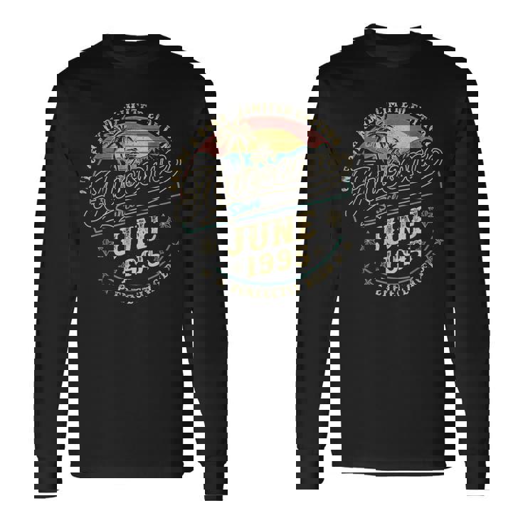 レトロな30歳の男性向け誕生日プレゼント 1995年6月 30歳 長袖Tシャツ