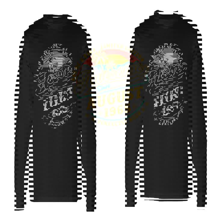 レトロな60歳の男性向け誕生日プレゼント 1965年8月 60歳 長袖Tシャツ