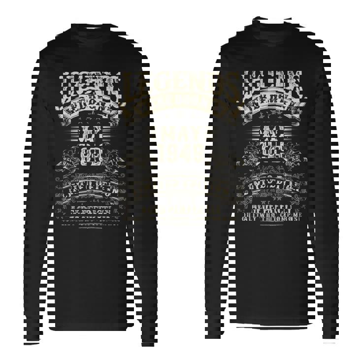 レトロな76歳の男性向け誕生日プレゼント 76歳 1949年5月 長袖Tシャツ