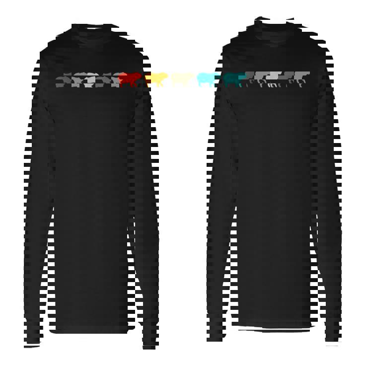 レトロなカピバラシルハウトデザイン カピバラミームげっ歯類 長袖Tシャツ