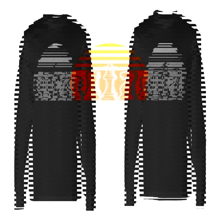 レトロなチェス駒 ヴィンテージ チェックメイト グランドマスター プレーヤー 長袖Tシャツ