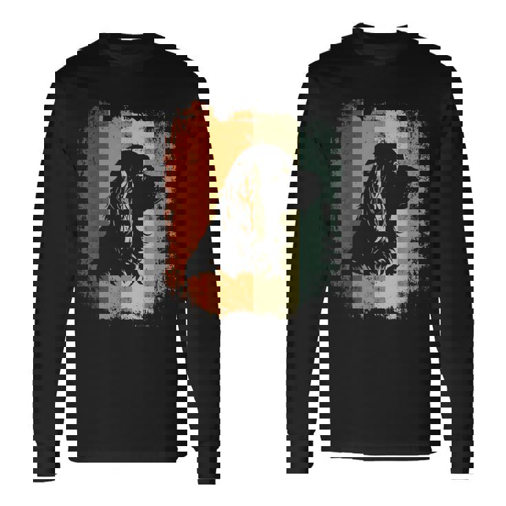 レトロなデザインのアメリカンコッカースパニエルドッグ 長袖Tシャツ