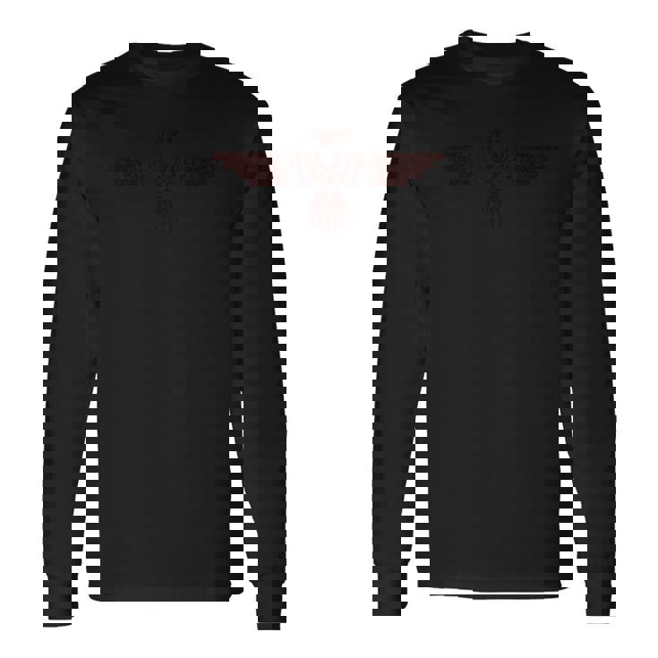 レトロなネイティブアメリカンサンダーバードシャツ誇り高きインドの鳥 長袖Tシャツ