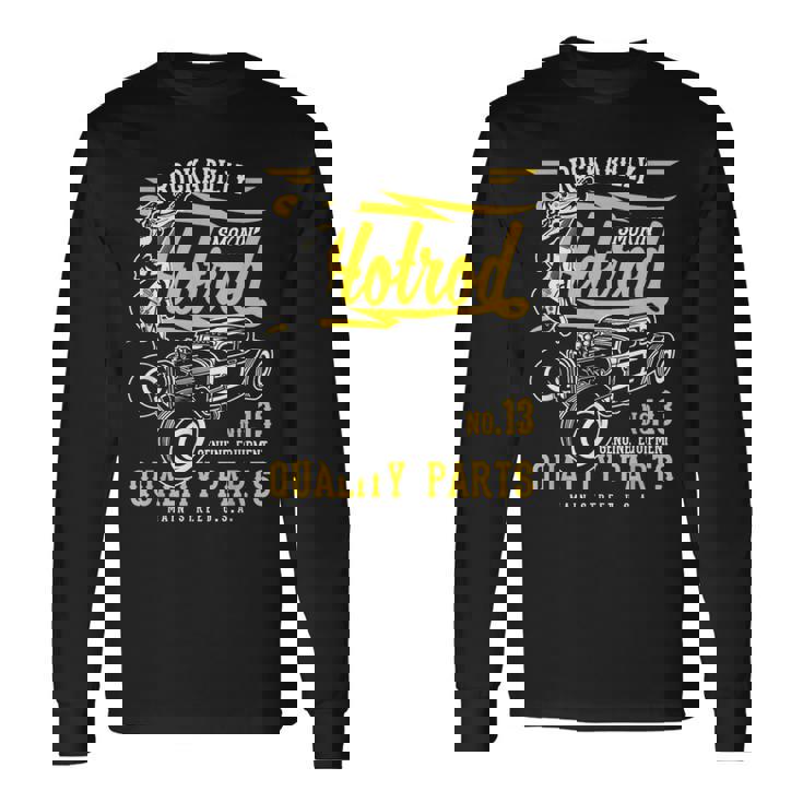 レトロなヴィンテージスタイルのホットロッドデザイン。 長袖Tシャツ