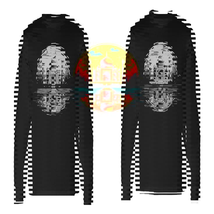 レトロスタイルのタージマハル。 長袖Tシャツ