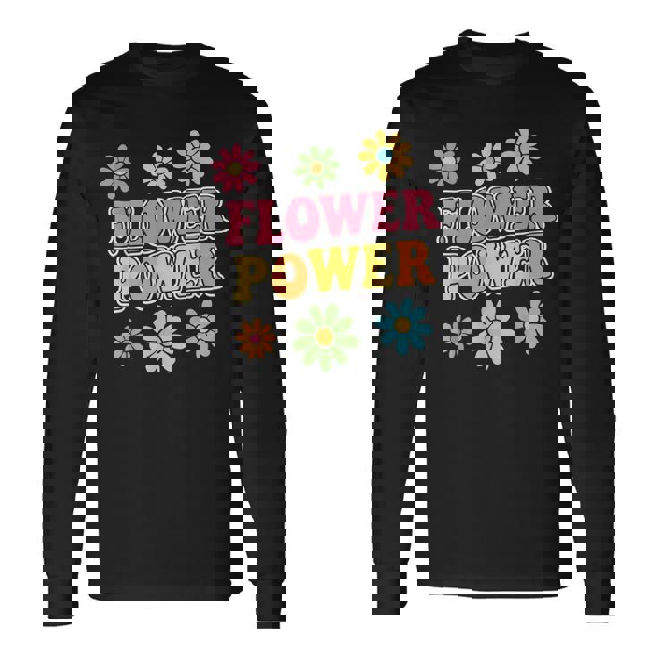 レトロフラワーパワー 60年代 70年代 美的 ヒッピー ボーホースタイル 長袖Tシャツ ギフトのアイデア