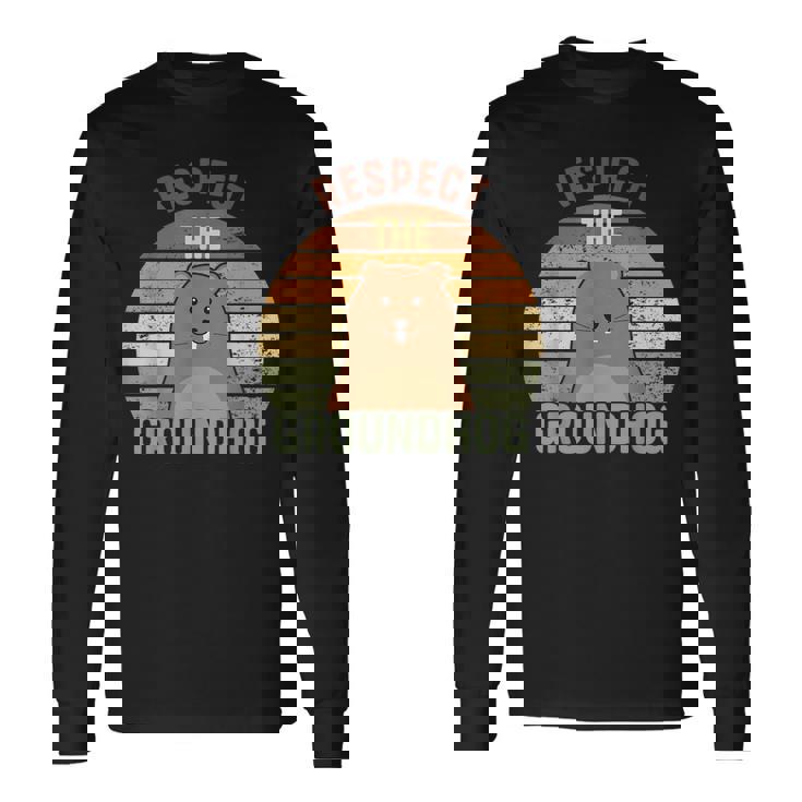 レトロリスペクトザグラウンドホッグハッピーグラウンドホッグデー2025 長袖Tシャツ