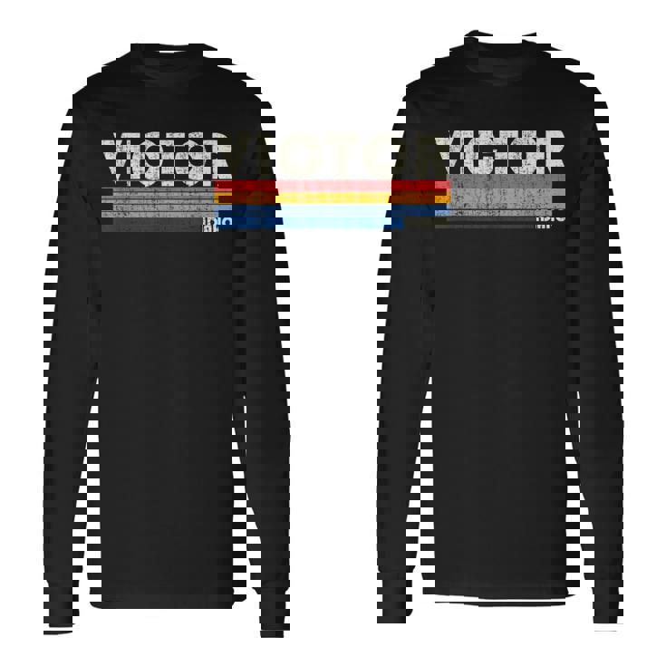 レトロヴィンテージ 70年代 80年代スタイル ビクター、Id 長袖Tシャツ
