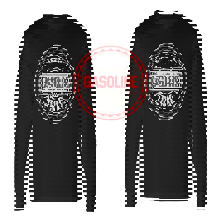 レトロヴィンテージガソリンスタンドanzoil モーターオイル 車 バイク ガレージ 長袖Tシャツ