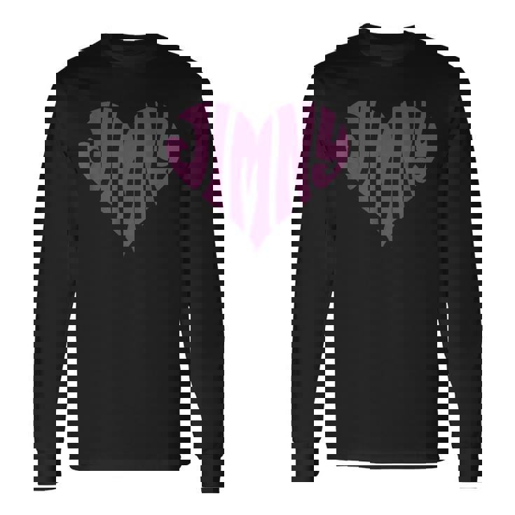 レトロヴィンテージスタイル ラブハートフィット ジムニーパープル 長袖Tシャツ