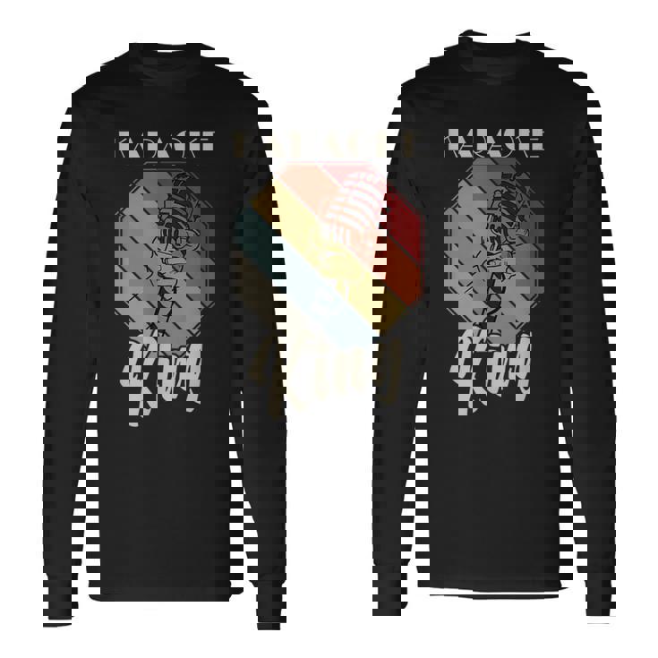 レトロ・カラオケ・シング・パーティー・ミュージック For Karaoke King 長袖Tシャツ