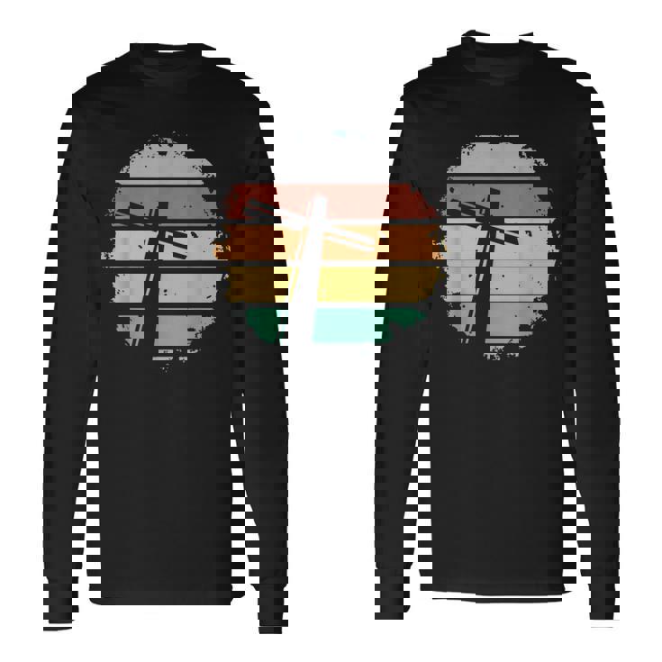 レトロ・ヴィンテージ・クロスデザイン・ジーザス 長袖Tシャツ