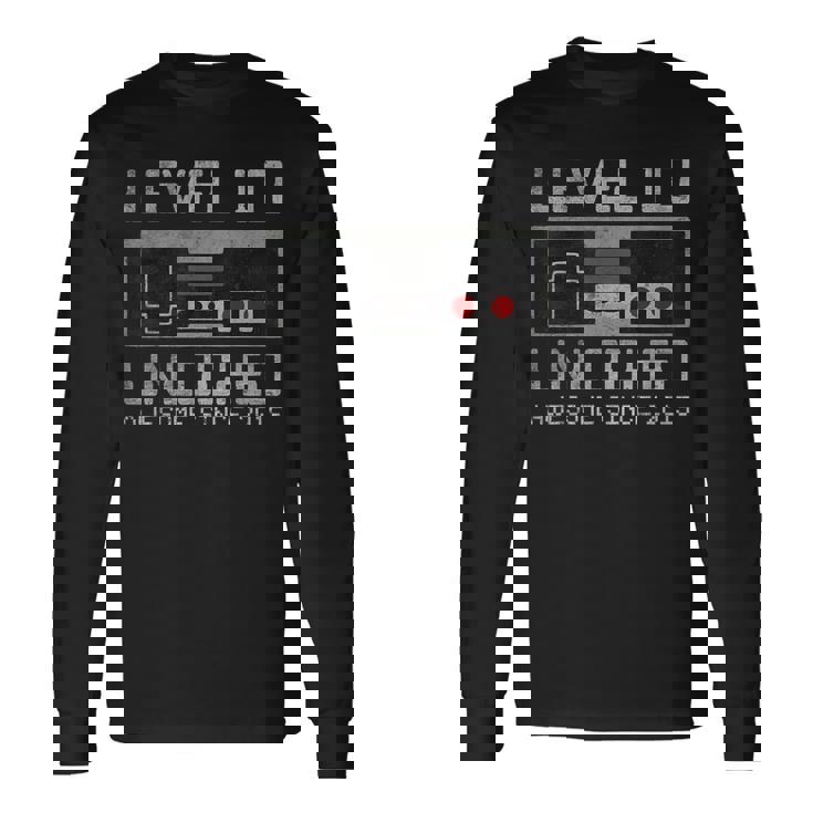 レベル 10 アンロック 10歳の誕生日 10歳のビデオゲーマー 男の子 長袖Tシャツ