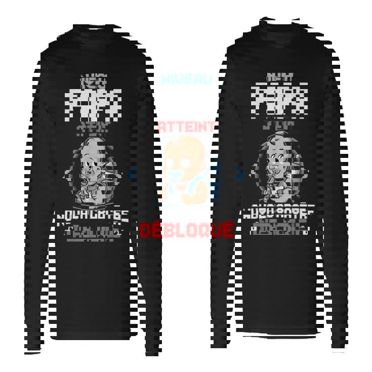 レベル お父さん アンロック 未来 父 息子 アナウンス 妊娠 ゲーマー 長袖Tシャツ