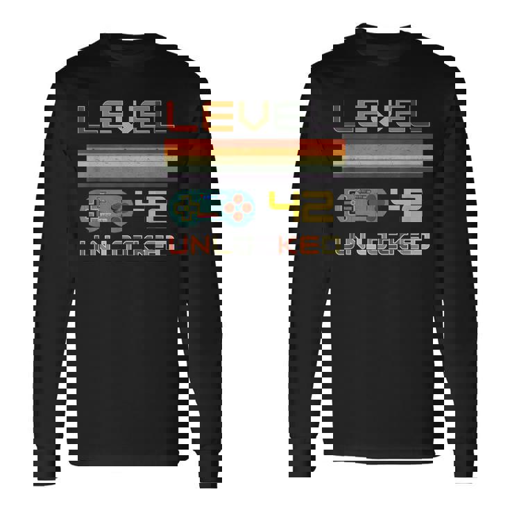 レベル42 アンロック ゲーマー 42歳の誕生日 長袖Tシャツ