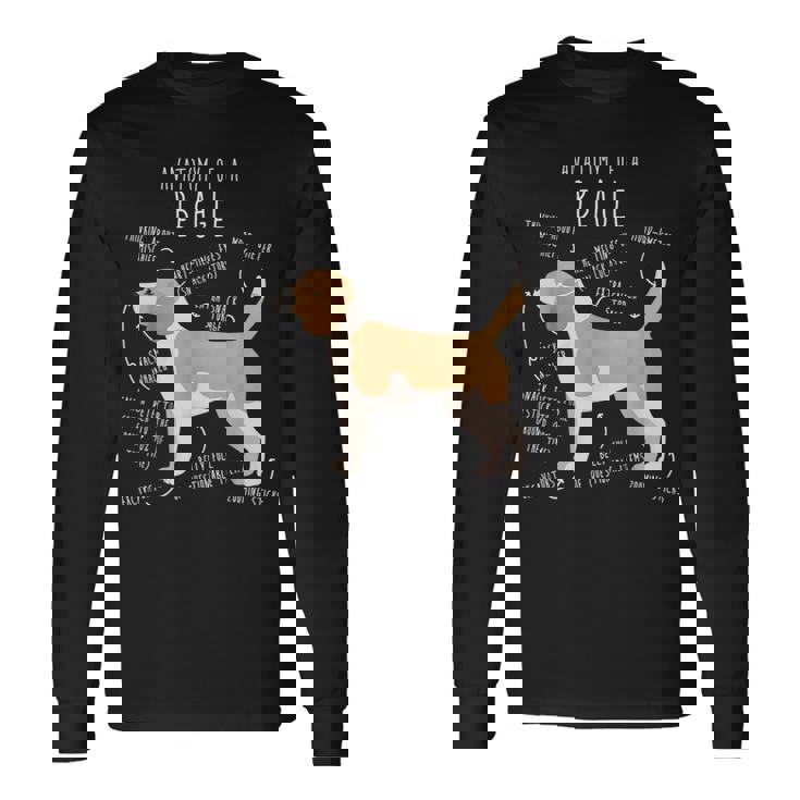 レモンビーグル犬の解剖学、面白い かわいい ペット 犬 ママ ドッグ パパ 長袖Tシャツ